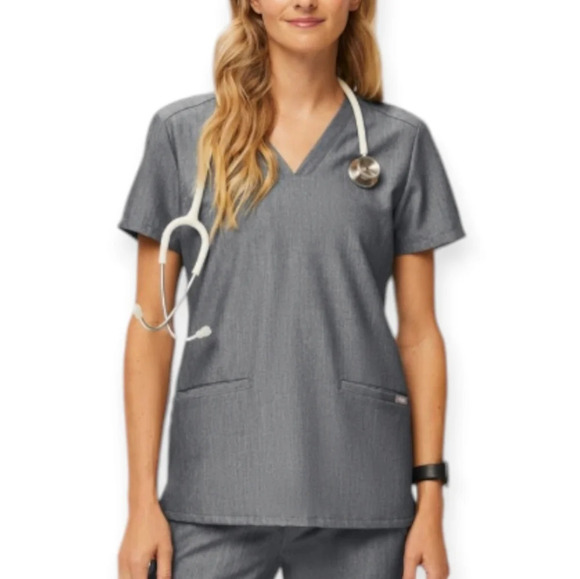 Figs Casma Three-Pocket Scrub Top Graphite Gray XXS - Picture 1 of 16